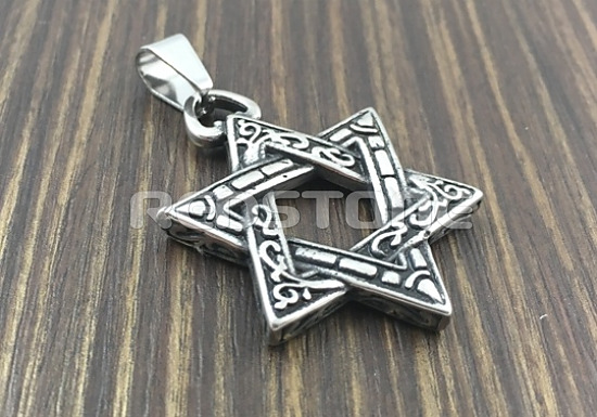 Oceľový prívesok Dávidova hviezda